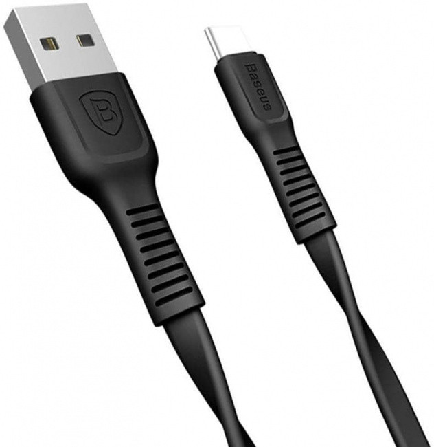 Кабель USB 2.0 Type-C Baseus CATZY-B01 плоский 2А 1 метр черный - фото 1 - id-p102602941