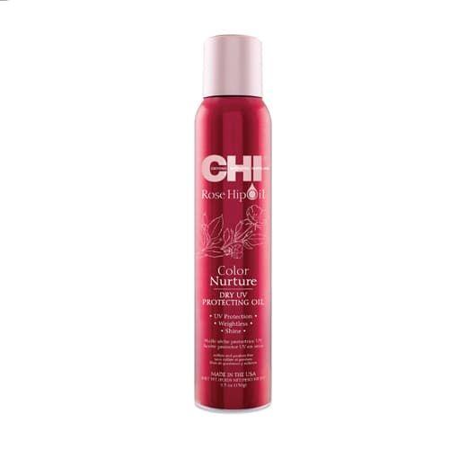Сухой защитный спрей-блеск для окрашенных волос CHI Rose Hip Oil Dry UV Protecting Oil, 157 ml