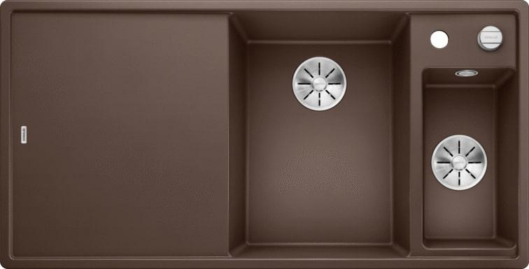 Кухонная мойка Blanco Axia III 6 S-F (кофе, чаша справа, доска стекло, с клапаном-автоматом InFino) - фото 1 - id-p144006140