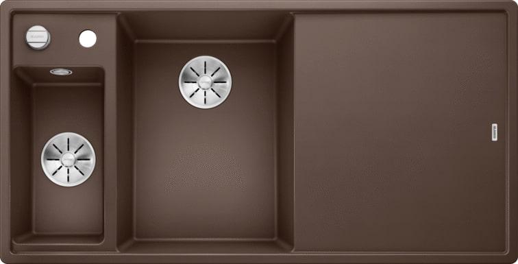 Кухонная мойка Blanco Axia III 6 S-F (кофе, чаша слева, доска стекло, с клапаном-автоматом InFino®) - фото 1 - id-p144006447