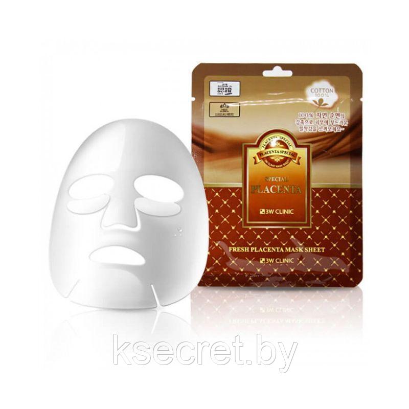[3W CLINIC] Тканевая маска для лица ПЛАЦЕНТА Fresh Placenta Mask Sheet - фото 1 - id-p144016102