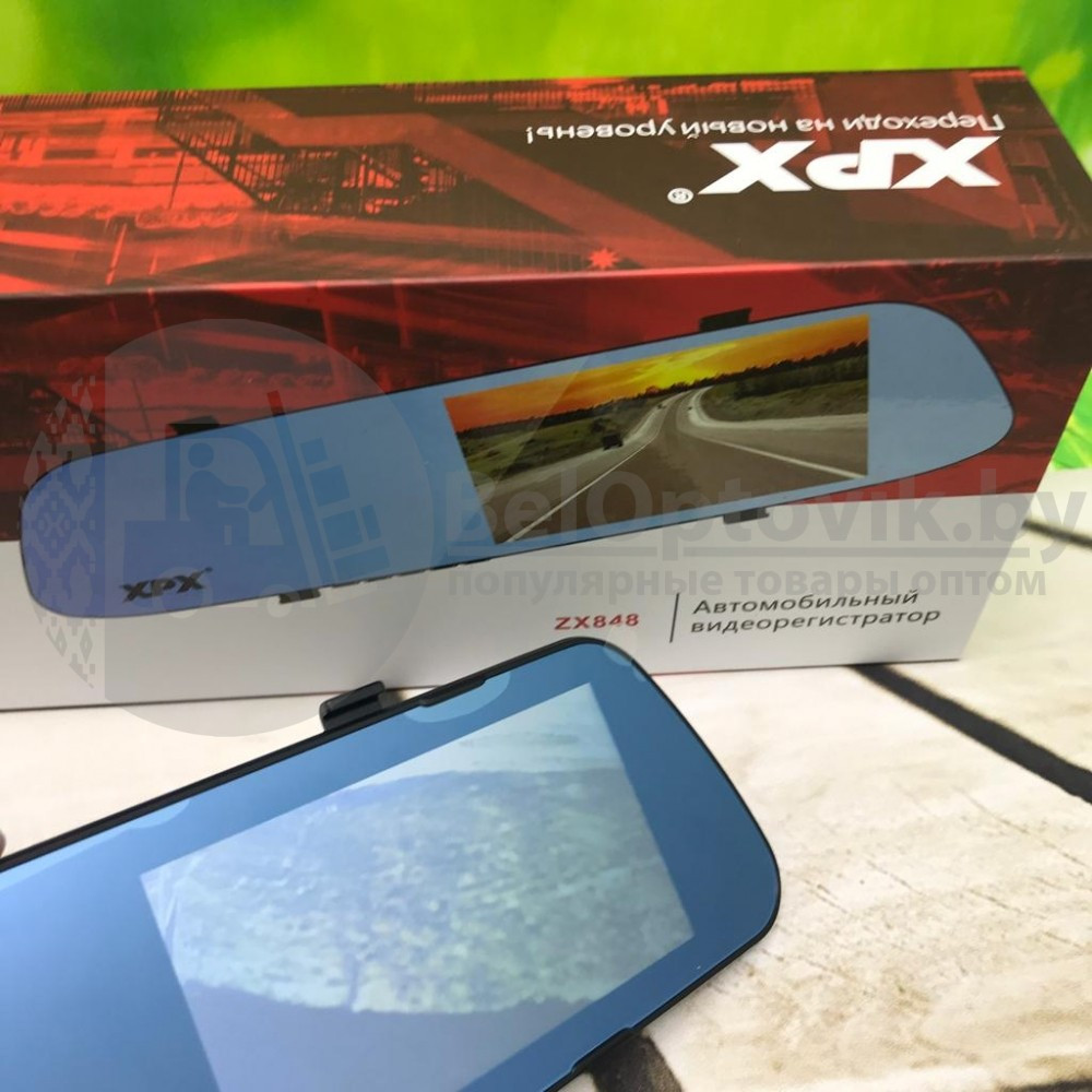(Оригинал Корея) Зеркало - видеорегистратор XPX ZX848 (в комплекте с двумя камерами дорогазадний вид, - фото 2 - id-p144039565