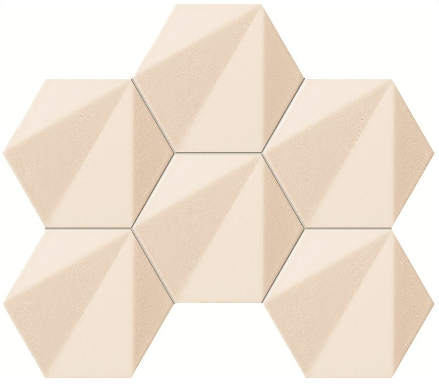 Керамическая плитка мозаика Beat of White hex 22.1x28.9
