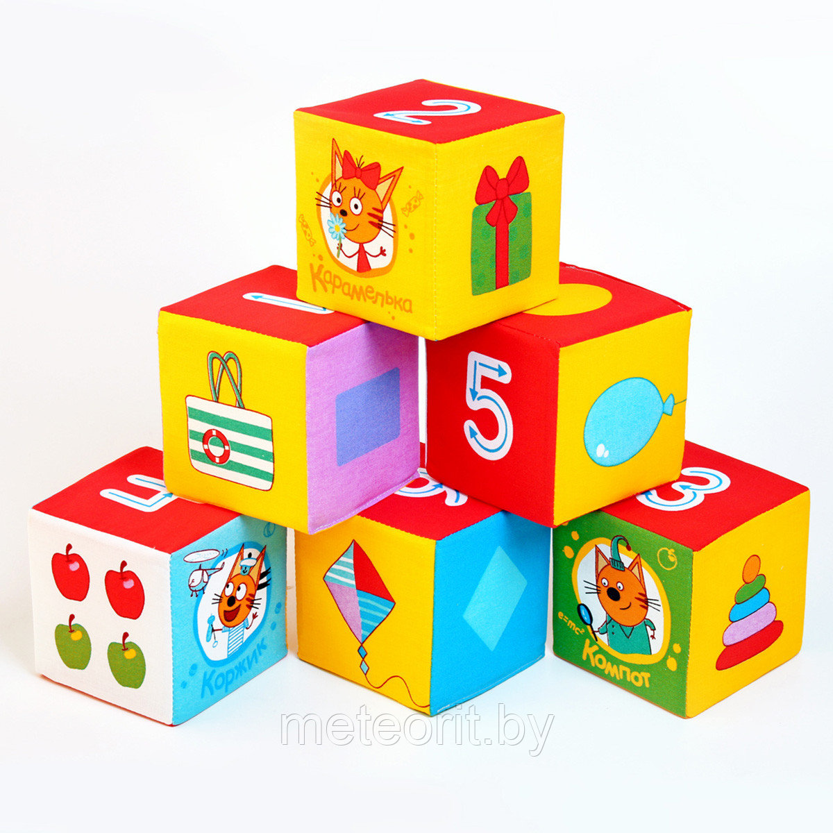 Игрушка кубики Мякиши "Три Кота" (Математика)