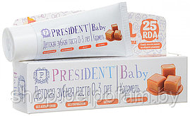 Зубная паста детская PresiDENT Baby 0-3, без фтора (карамель)