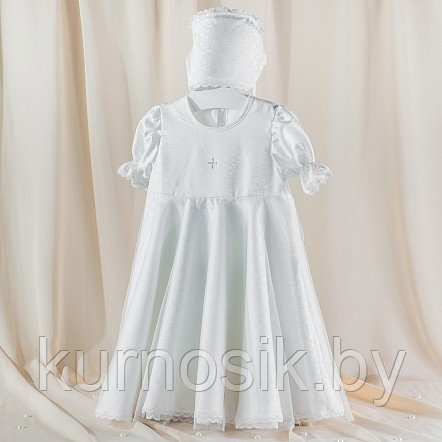 Комплект для крещения девочки (платье, чепчик, мешочек) PITUSO р.68-74 Белый (арт. 694P/13) - фото 4 - id-p144114949