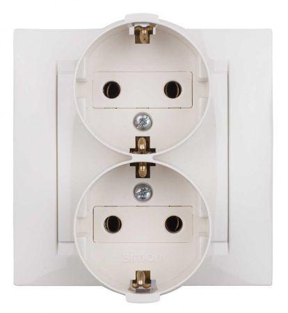 Розетка сдв. "Симон" 15 серия, 2P+E  Schuko с заз сл. кость 1590459-031