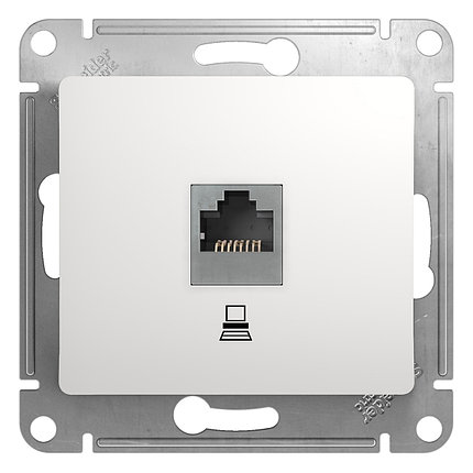 Розетка компьютерная RJ45кат 5Е мех. БЕЛЫЙ  GLOSSA  GSL000181К, фото 2