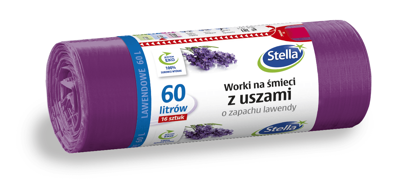 Мусорные мешки с запахом лаванды Stella (60 л/16 шт.) (LDPE) (3578)