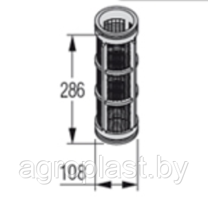 Вставка фильтрующая INOX/BLUE SCREEN/80 MESH 108X286 Geoline