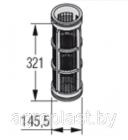 Вставка фильтрующая INOX/BLUE SCREEN/50 MESH 145,5X321 Geoline