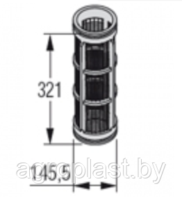 Вставка фильтрующая INOX/BLUE SCREEN/32 MESH 145,5X321 Geoline