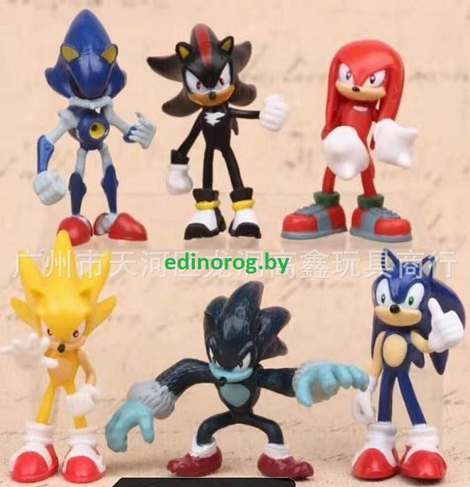 Игрушки Соник Sonic набор 6 фигурок Cуперпесонажи. - фото 1 - id-p144098365