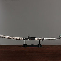 Сувенирное оружие «Катана на подставке», серые ножны под змеиную кожу, 115 см
