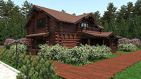 3D модель деревянного дома. Проектирование, моделирование.