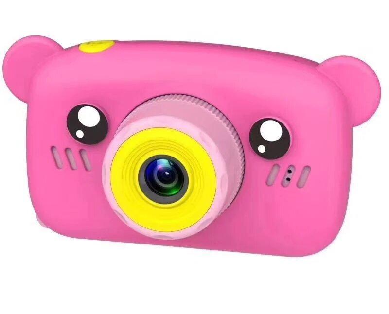Детская цифровая камера GSMIN Fun Camera Bear (розовая) - фото 1 - id-p144153189