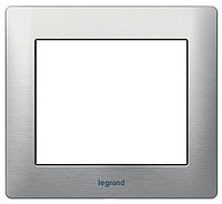 Рамка Legrand Galea Life Metallic на 1 пост, Brushed Aluminium