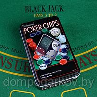 Покер, набор для игры, фишки 100 шт 11.5х19 см, фото 2