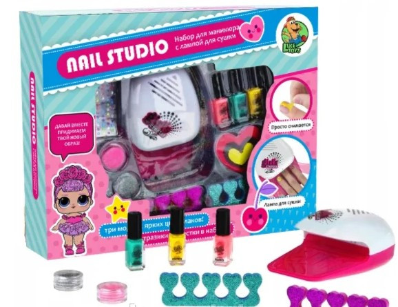 Детская косметика набор для ногтей ,детский маникюрный набор Nail Studio с сушкой MBK-325 ноготки