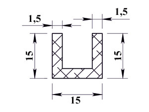 Алюминиевый швеллер 15х15х15х1,5 (2,0 м) - фото 4 - id-p134219512