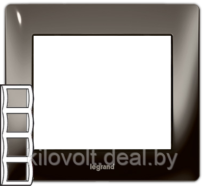 Рамка Legrand Galea Life Metallic на 4 поста вертикальная, Black Nickel - фото 1 - id-p11626244