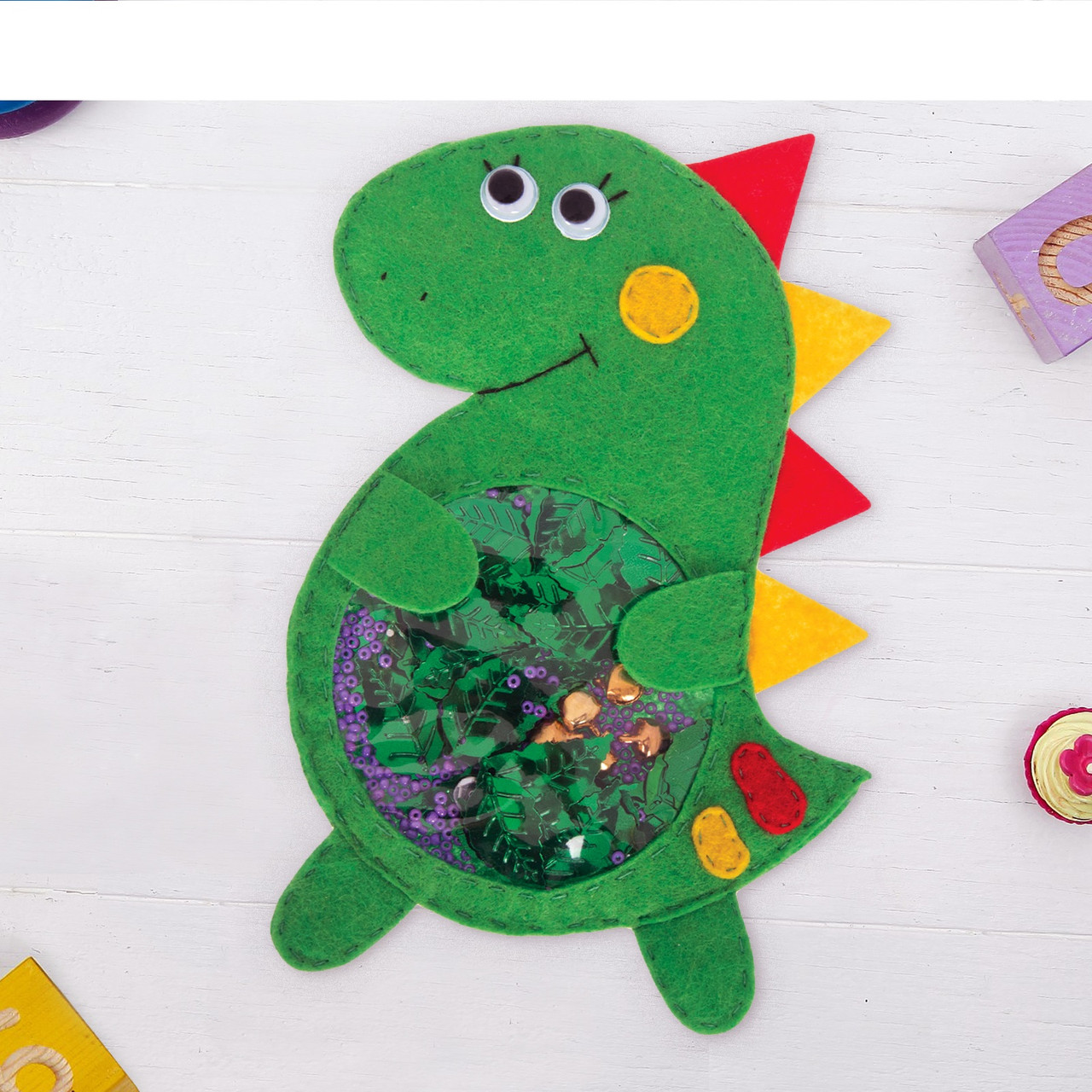 Игрушка из фетра искалка, набор для создания «Динозавр» - фото 1 - id-p144174938