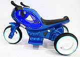 Детский электромобиль, мотоцикл RiverToys HC-1388 (синий), фото 3