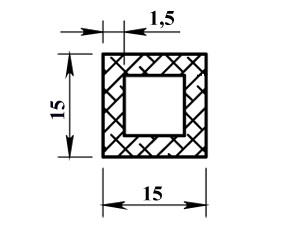 Алюминиевая труба квадратная 15х15х1,5 (2,0 м) - фото 2 - id-p134049431