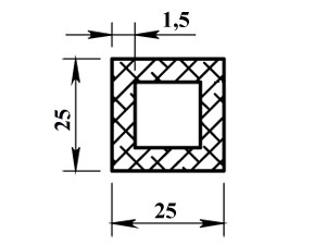 Алюминиевая труба квадратная 25х25х2 (2,0 м) - фото 2 - id-p134049510