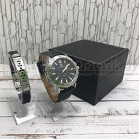 Подарочный набор 2 в 1 мужские кварцевые часы и браслет Модель 19