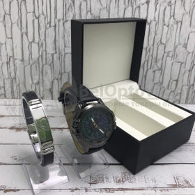 Подарочный набор 2 в 1 мужские кварцевые часы и браслет Модель 11