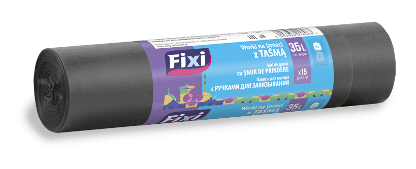 Мусорные мешки c тесьмой FIXI (35 л/15 шт.) (LDPE) (8963)