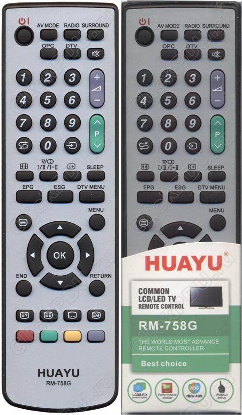 Пульт телевизионный Huayu для Sharp RM-758G корпус GA520