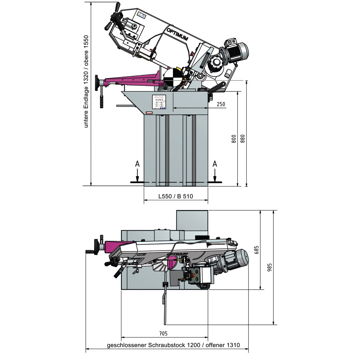 Ленточнопильный станок OPTIsaw S210G / 380В - фото 2 - id-p2471342