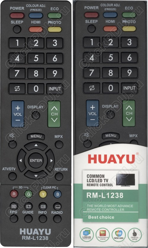 Пульт телевизионный Huayu для SHARP RM-L1238 LCD LED TV - фото 1 - id-p144240371