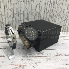 Подарочный набор мужские кварцевые часы  браслет. Модель 18