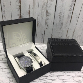 Подарочный набор мужские кварцевые часы  браслет. Модель 5