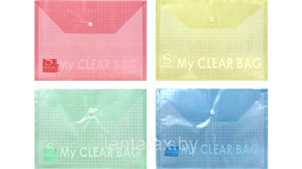 Папка-конверт с кнопкой MY CLEAR BAG, ф. А5, 140мкм, арт. SCB209/A5