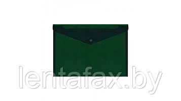 Папка-конверт с кнопкой, A4, 180мкм, Index, цвет зеленый
