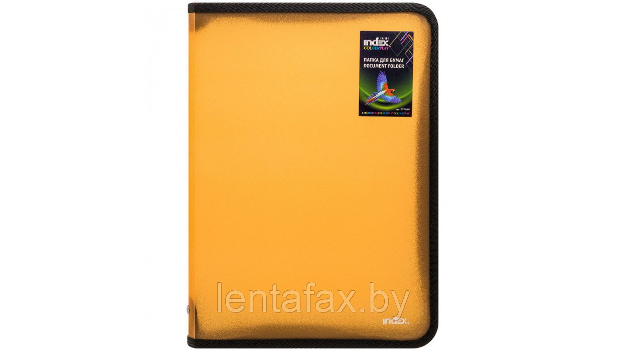 Папка на молнии с 3х сторон COLOURPLAY Light, ф. А4 (325х230мм), 0,5мм, прозрачная, оранжевая, арт. IZF70/OR