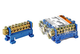 Шина "N" нулевая с изолятором на DIN-рейку 6х9мм стойка мал. 10 групп TDM