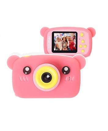 Детская цифровая камера GSMIN Fun Camera Bear (розовая) - фото 2 - id-p144248867