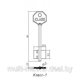 КЛАСС-1 (90x15.1x22мм) (4.9мм)