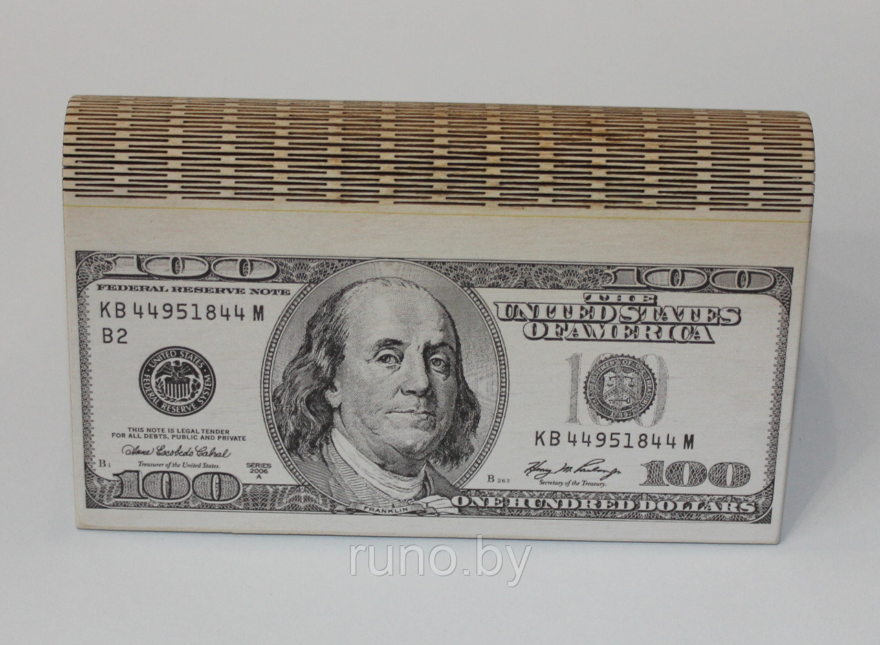 Шкатулка Купюрница с изображением "100 долларов"