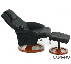 Массажные кресла Calviano TV-кресло Calviano 92 с пуфом (черное, массаж)