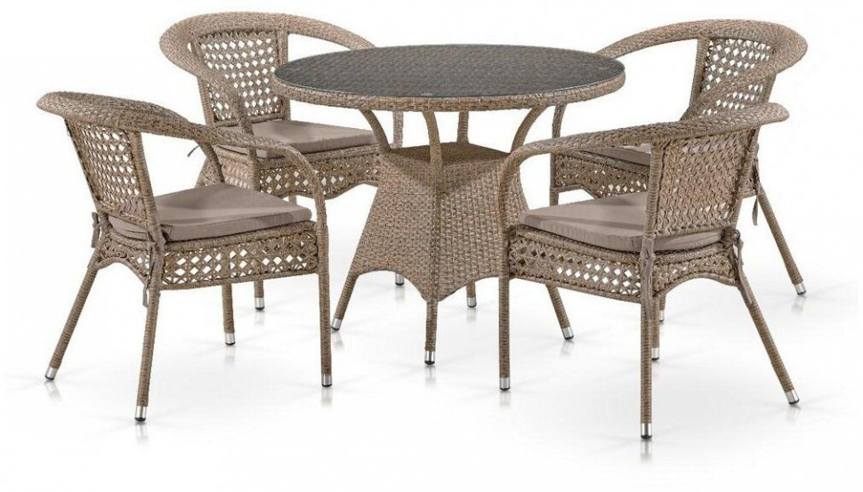 Комплект мебели Лион-1B T220CT Y32-W56 Light brown 4Pcs - фото 1 - id-p144307173