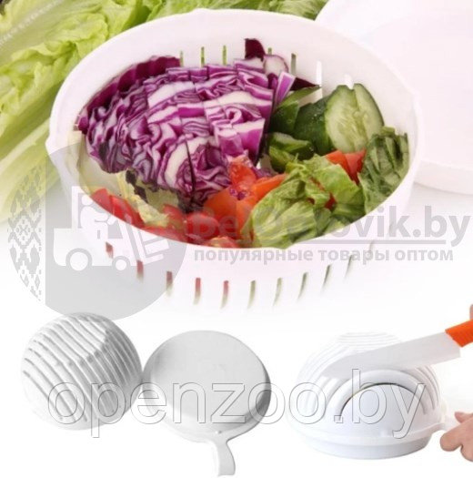 Салатница - овощерезка 2 в 1 Salad Cutter Bowl (чаша для нарезки овощей и салатов) - фото 2 - id-p89198931