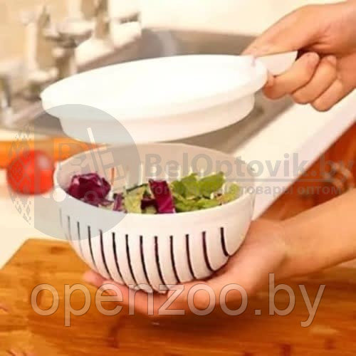 Салатница - овощерезка 2 в 1 Salad Cutter Bowl (чаша для нарезки овощей и салатов) - фото 4 - id-p89198931