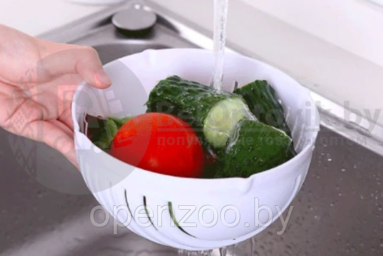 Салатница - овощерезка 2 в 1 Salad Cutter Bowl (чаша для нарезки овощей и салатов) - фото 6 - id-p89198931