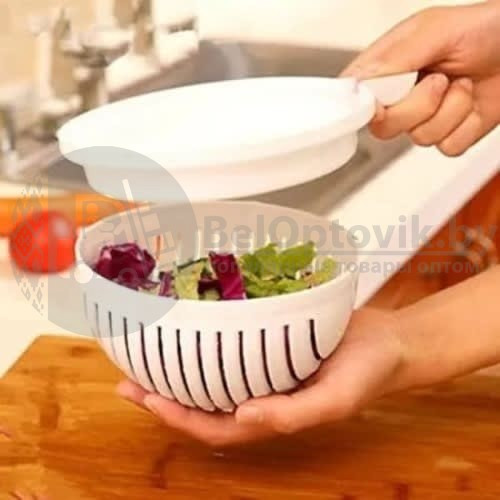 Салатница - овощерезка 2 в 1 Salad Cutter Bowl (чаша для нарезки овощей и салатов) - фото 4 - id-p109390269